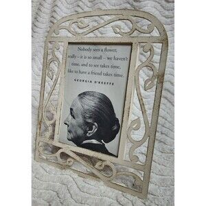 Vintage ELSA Decorative Metal Scroll PHOTO 3x5 Picture 7.5x6 FRAME VguC